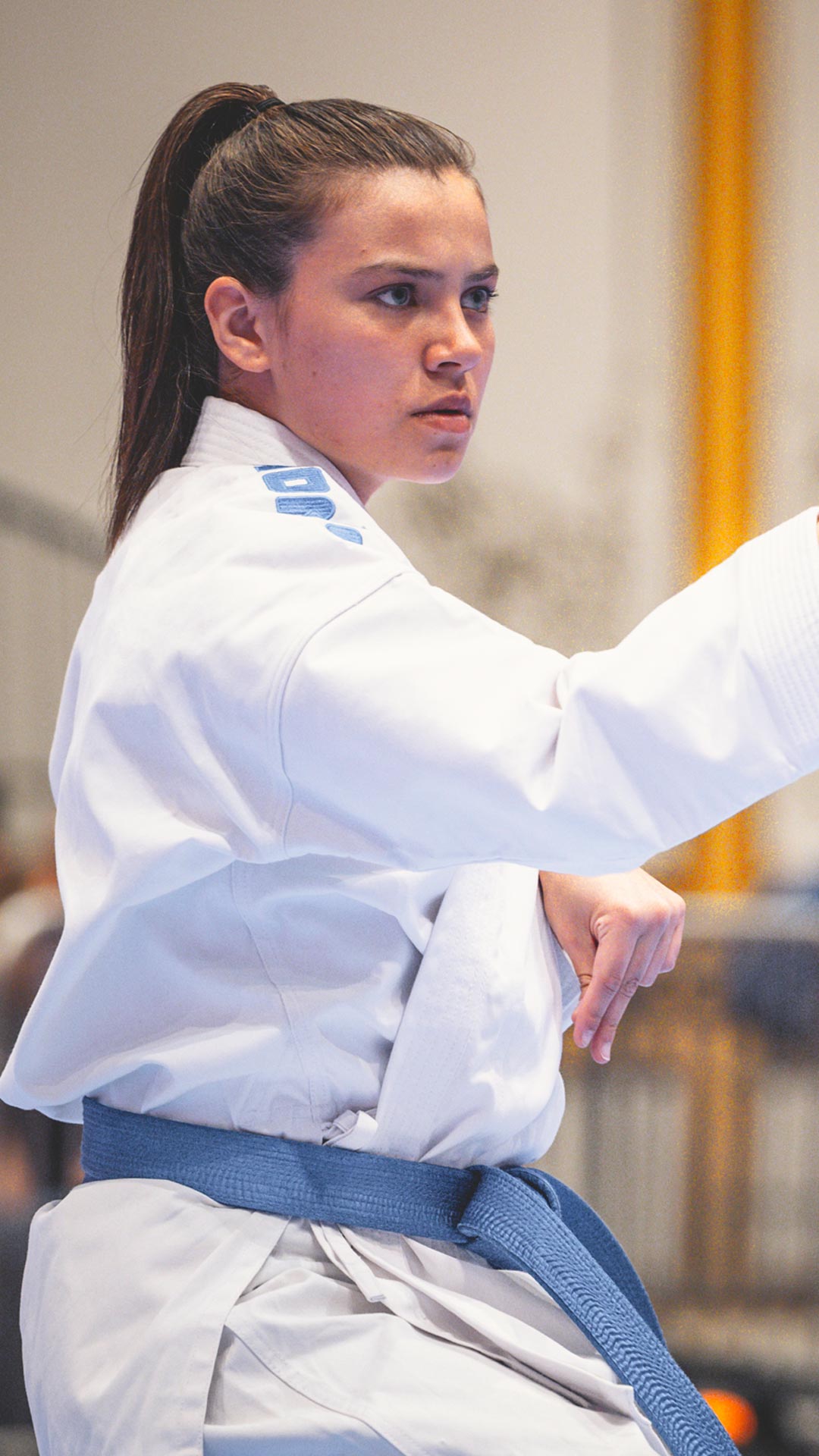 female martial artist competing
